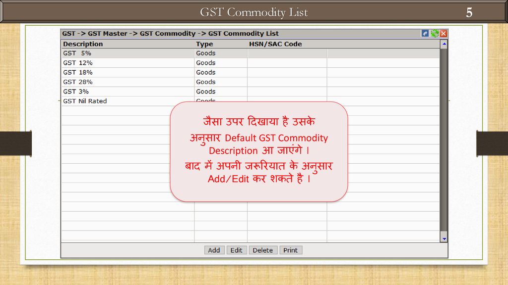 GST Commodity List जैसा उपर दिखाया है उसके
