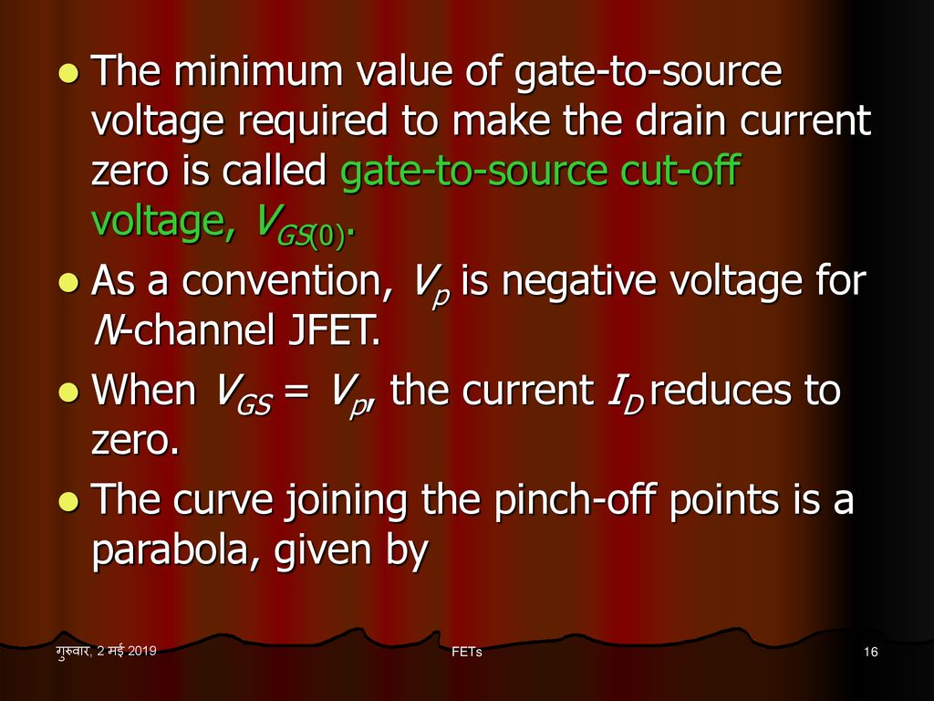 As a convention, Vp is negative voltage for N-channel JFET.