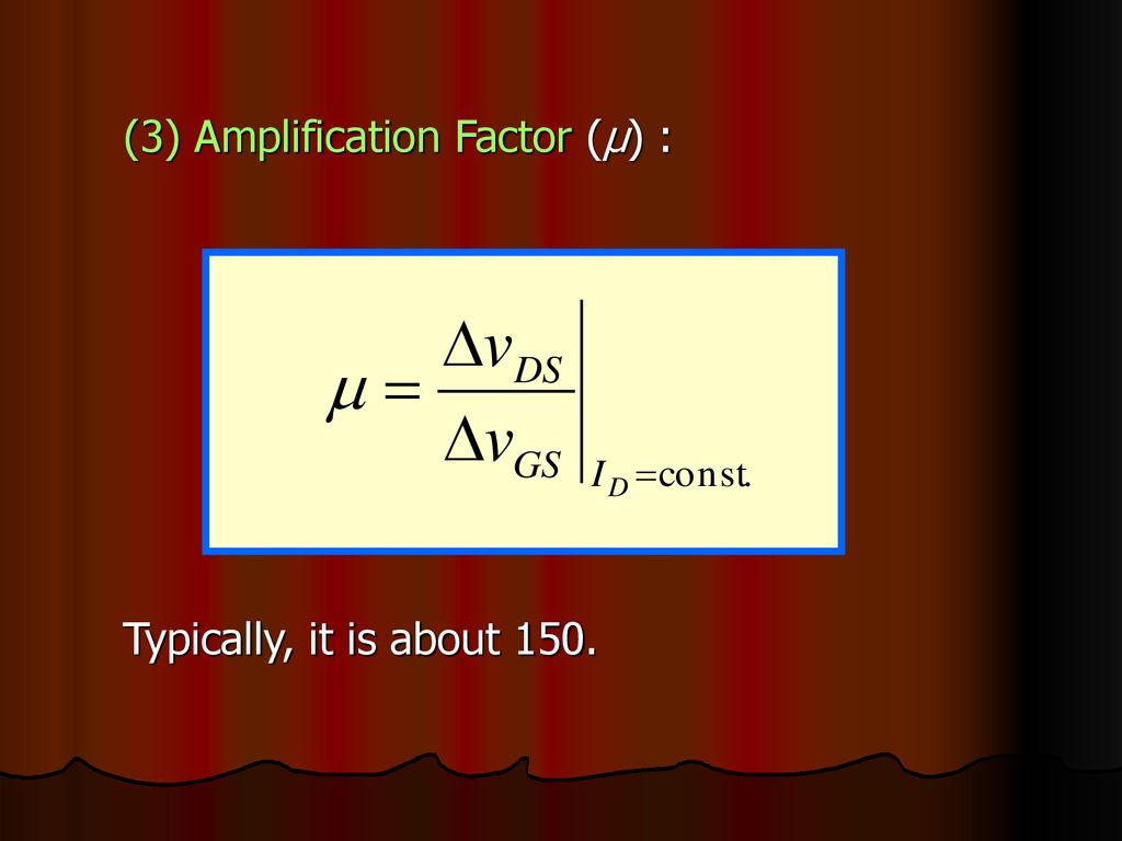 (3) Amplification Factor (μ) :