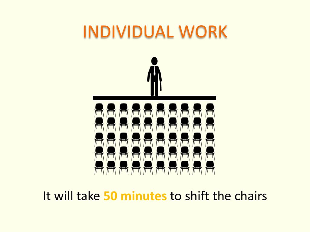 It will take 50 minutes to shift the chairs